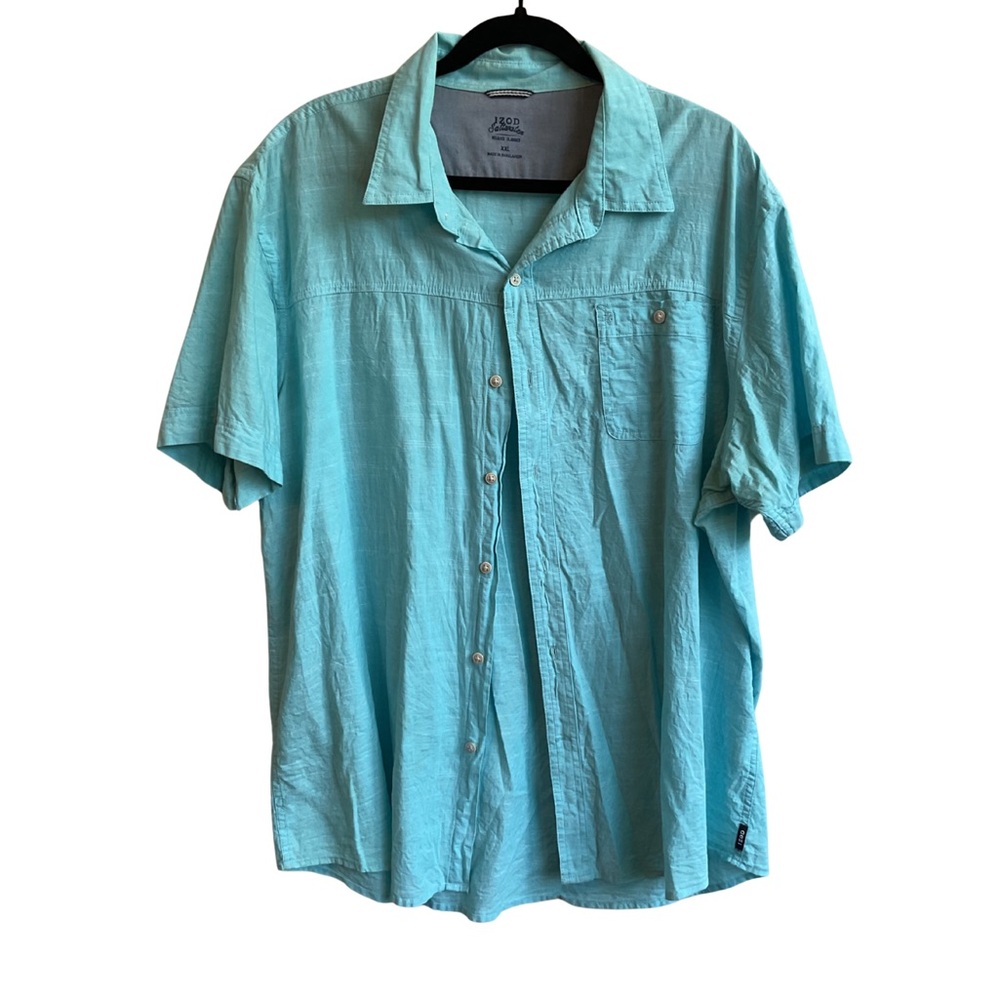 Izod Blue Casual Button Down Shirt